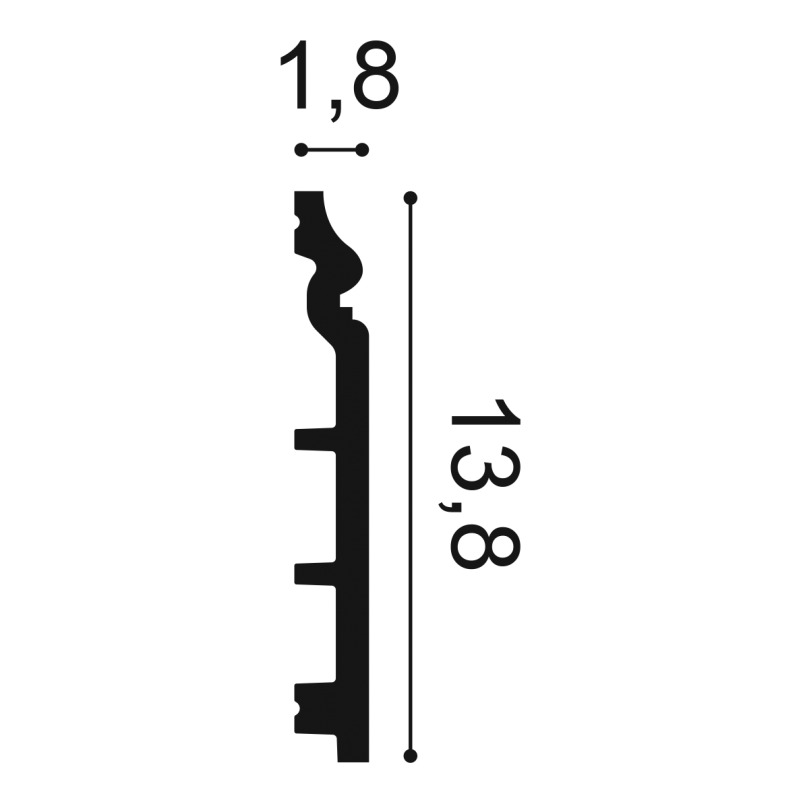 wymiary listwy SX118