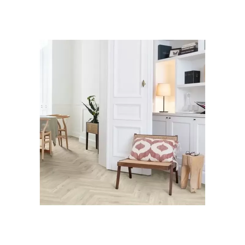 Panele winylowe Moduleo LayRed Herringbone Sierra Oak 58228 - jasne panele winylowe w jodełkę