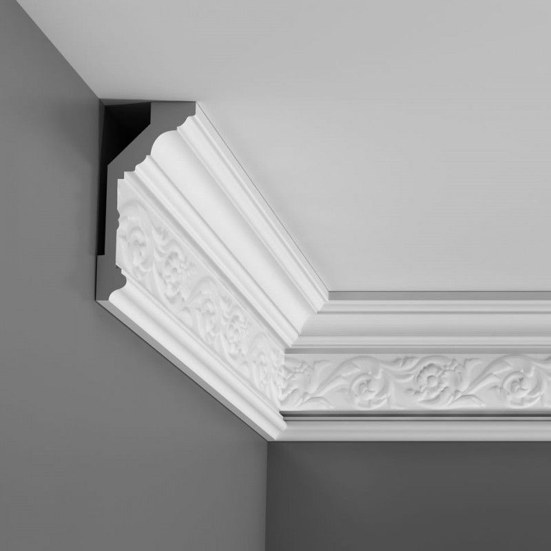 Listwa Orac Decor C303 o ciekawym zdobieniu kwiatwym nada wnętrzu łagodnego charaketru. Listwę sufitową Orac dzięki duże